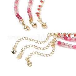 Natural Rose Quartz & Agate Beaded Necklaces Sets for Women&nbsp;NJEW-JN04129
