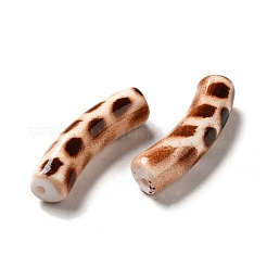 Spray Painted Leopard Print Opaque Acrylic Beads&nbsp;X-OACR-L013-036
