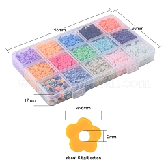 97.5G 15 Colors Handmade Polymer Clay Beads Set&nbsp;CLAY-YW0001-51