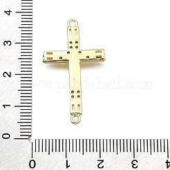Brass Micro Pave Clear Cubic Zirconia Religion Crucifix Cross Connector Charms&nbsp;LS-KK-Z100-22G-01