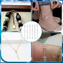 6Pcs 6 Styles Brass Ends with Chain&nbsp;FIND-PH0060-21P