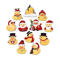 12Pcs Christmas UV Single Face Printed Wood Duck Pendant Decorations&nbsp;WOOD-N020-14