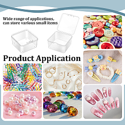 72Pcs Square PP Plastic Bead Storage Boxes with Hinged Lid&nbsp;CON-WA0001-31