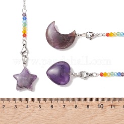 5Pcs Natural Amethyst Dowsing Pendulums&nbsp;PALLOY-JF05238