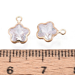 Brass Pave Clear Cubic Zirconia Pendants&nbsp;ZIRC-T017-02KCG