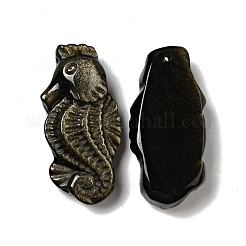 Natural Golden Sheen Obsidian Pendants&nbsp;G-D471-01