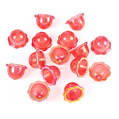 30Pcs UV Plating Acrylic Bead Caps&nbsp;PACR-TA0001-17G