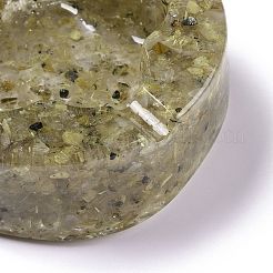 Resin with Natural Rutilated Quartz Chip Stones Ashtray&nbsp;DJEW-F015-05G