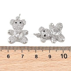 SHEGRACE Brass Micro Pave Clear Cubic Zirconia Pendants&nbsp;XGRQ4N183-738P