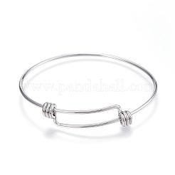 Tarnish Resistant Adjustable 304 Stainless Steel Expandable Bangle Making&nbsp;BJEW-G546-01P