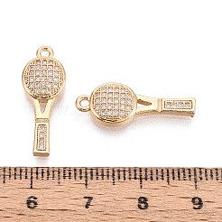Brass Micro Pave Cubic Zirconia Pendants&nbsp;KK-N276-01G