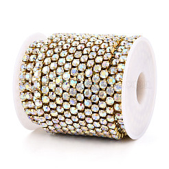 Brass Rhinestone Strass Chains&nbsp;CHC-T001-SS24-02G