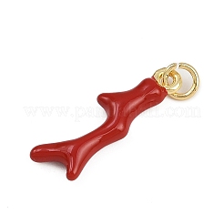 Brass Enamel Pendants&nbsp;KK-D409-34G
