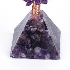 Natural Amethyst Chips and Gemstone pedestal Display Decorations&nbsp;G-S282-08
