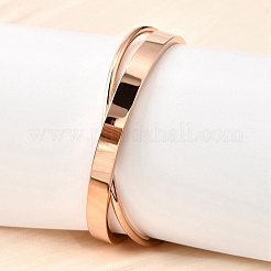 304 Stainless Steel Bangles&nbsp;BJEW-V004-01RG
