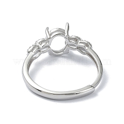 Adjustable 925 Sterling Silver 4 Prongs Ring Settings&nbsp;STER-K179-33P