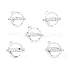 Rack Plating Brass Pave Clear Cubic Zirconia Bead Cage Pendants&nbsp;KK-G464-10S