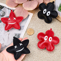 4Pcs 4 Styles Imitation Leather Pendants&nbsp;FIND-CL0001-25