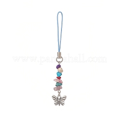 7 Chakra Synthetic Turquoise Beads Mobile Phone Strap&nbsp;HJEW-JM00931