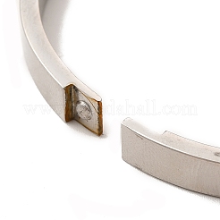 Egg Shaped 201 Stainless Steel Grooved Hinged Bangles&nbsp;LS-STAS-G306-04P