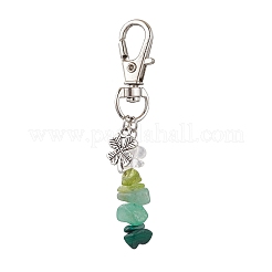 3Pcs 3 Styles Natural Peridot & Quartz Crystal & Green Aventurine & Malachite Chips Pendant Decorations&nbsp;HJEW-JM02338