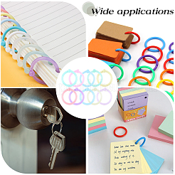250Pcs 10 Colors Heart Plastic Loose Leaf Book Binder Hinged Rings&nbsp;FIND-CP0003-20A
