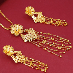 Flower Alloy Necklaces & Earrings Sets for Women&nbsp;FS-WGDE903-01