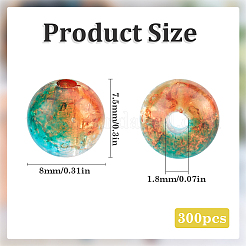 300Pcs Transparent Crackle Acrylic Beads&nbsp;CACR-SP0001-01A