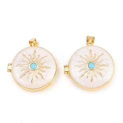 Brass Locket Pendants&nbsp;KK-D232-10G