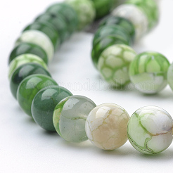 Natural Fire Crackle Agate Beads Strands&nbsp;G-S249-06-8mm