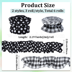 6 Rolls 2 Styles Polyester Wrinkle Ribbons&nbsp;OCOR-GF0005-83