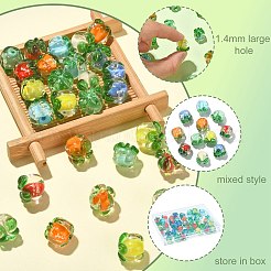 40Pcs 8 Colors Luminous Handmade Lampwork Beads&nbsp;LAMP-CJ0001-80
