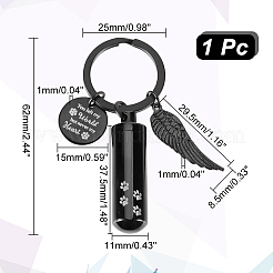 304 Stainless Steel Memorial Urn Ashes Keychains&nbsp;KEYC-WH0027-95
