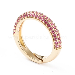 Adjustable Brass Micro Pave Cubic Zirconia Cuff Rings&nbsp;RJEW-L098-007C-G