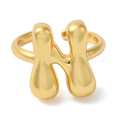 Initials Brass Open Cuff Ring for Women&nbsp;RJEW-N046-02N-G