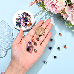45Pcs 9 Colors Handmade Gold Sand Lampwork Beads&nbsp;LAMP-YW0001-80