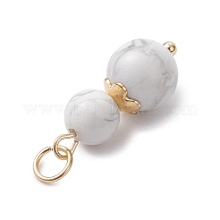 3Pcs 3 Styles Natural Quartz Crystal & Selenite & Howlite Round Beaded Pendants&nbsp;PALLOY-JF04701-06
