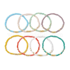 Electroplate Glass Beads Beaded Stretch Bracelets&nbsp;BJEW-JB10955