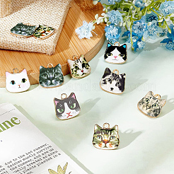 48Pcs 8 Style Printed Alloy Enamel Pendants&nbsp;FIND-SC0003-20