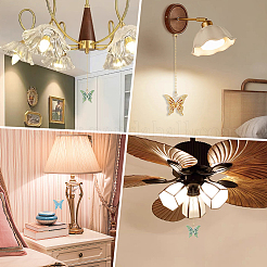 3Pcs Butterfly Alloy Rhinestone Charms Ceiling Fan Pull Chain Extenders&nbsp;HJEW--CP00040