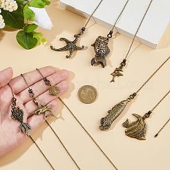 8Pcs Ocean Animal Alloy Charms Ceiling Fan Pull Chain Extenders&nbsp;HJEW-DC00089