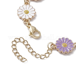 Sunflower Zinc Alloy Enamel Link Bracelets for Women&nbsp;BJEW-JB10246