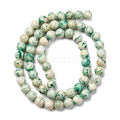 Natural Dyed Marble Beads Strands&nbsp;G-P593-6mm-01