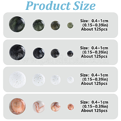 Natural Red Netstone & Taiwan Jade & Lava Rock & Wood Lace Stone & Larvikite Round Bead Sets&nbsp;G-YW0002-20