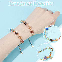 2Pcs Natural Mixed Gemstone Beads Link Bracelets for Women&nbsp;BJEW-UN00021