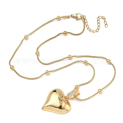 304 Stainless Steel Micro Pave Clear Cubic Zirconia Pendant Necklaces for Women&nbsp;NJEW-Z103-01G-04