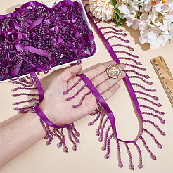 Acrylic & Polyester Lace Ribbon&nbsp;OCOR-WH0110-08B