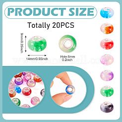 20Pcs Two Tone Resin European Beads&nbsp;RESI-TA0004-37