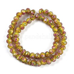 Handmade Gold Sand Lampwork Beads Strands&nbsp;LAMP-R141-10mm-23