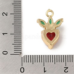 Brass Micro Pave Colorful Cubic Zirconia Pendants&nbsp;KK-R162-012G